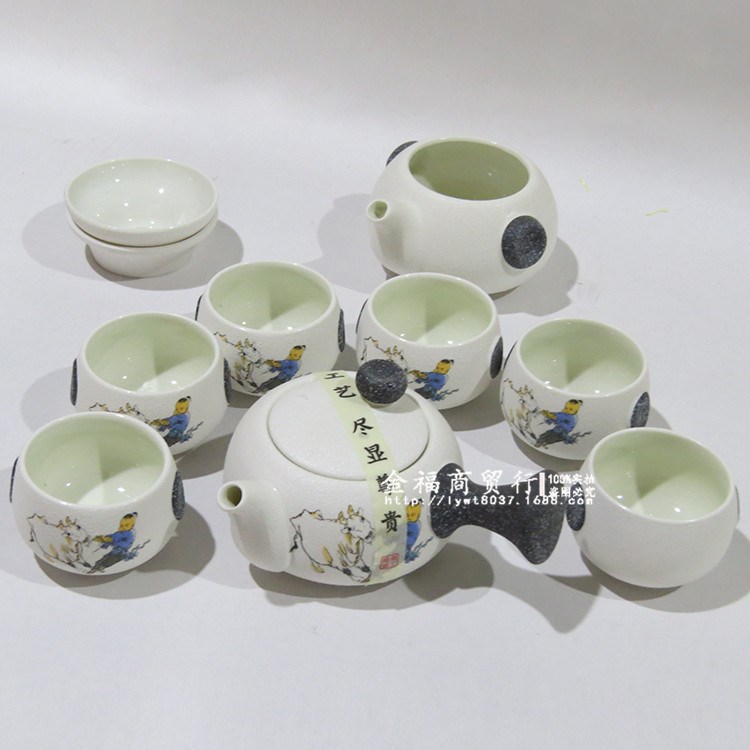 十頭雪花茶具禮品 陶瓷餐具套裝 功夫茶具雪花釉禮品贈(zèng)品批發(fā)