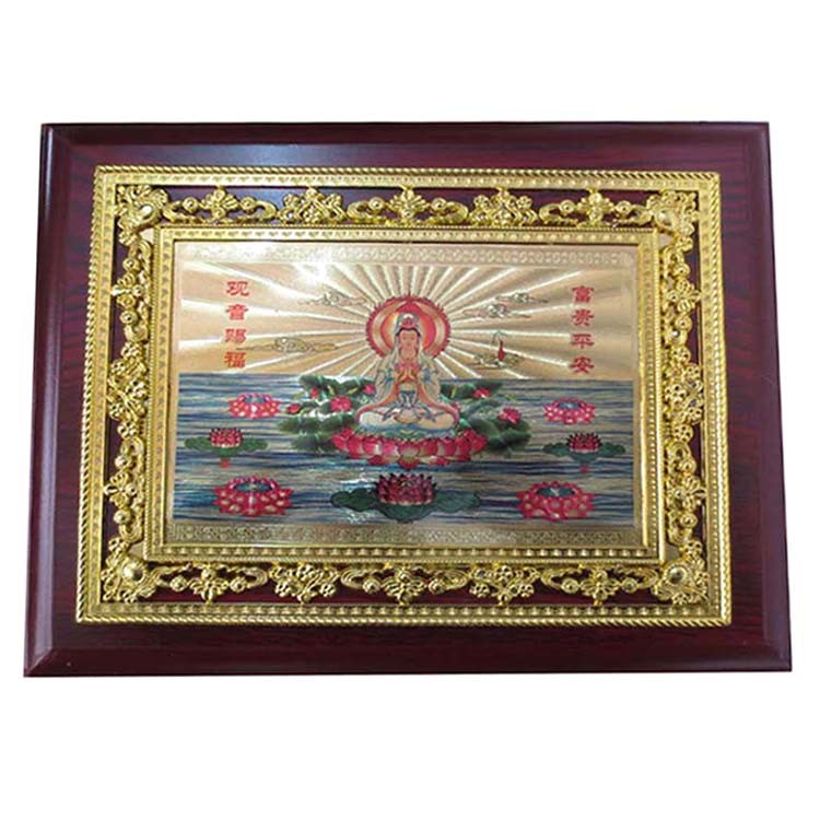 金箔画红木装饰标牌 金泊画佛像装饰标牌 金铂画浮雕标牌制做批发