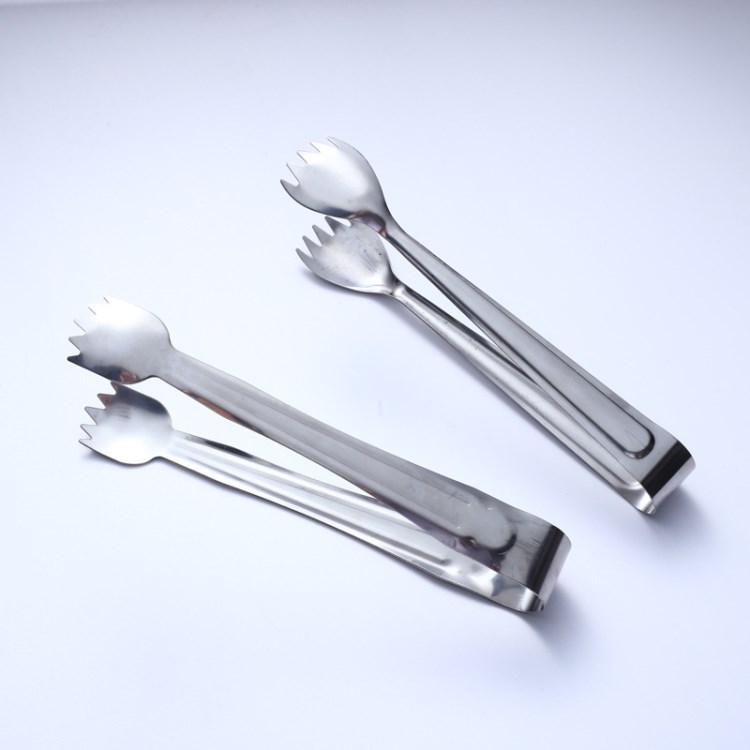 不銹鋼連柄冰夾子食品夾 燒烤面包牛排夾 廚房餐具用品 糖夾