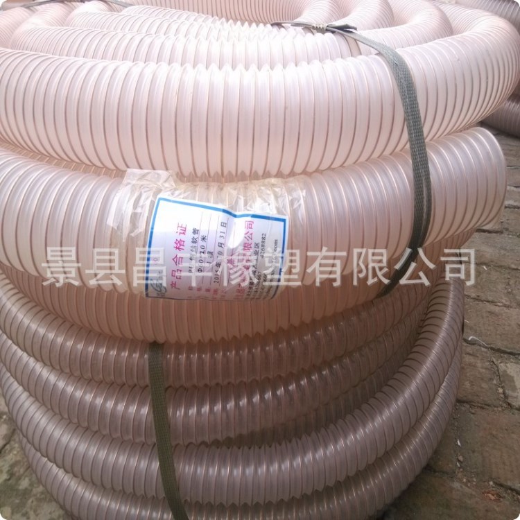 生產(chǎn)PU鋼絲伸縮管耐磨性強(qiáng) 透明軟管物料輸送管 質(zhì)量好