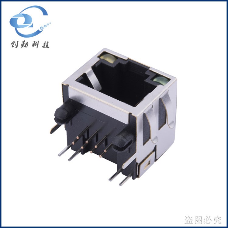 RJ45網(wǎng)絡連接器8P8C帶LED燈56A帶屏蔽- 56A-S1188L1-E2