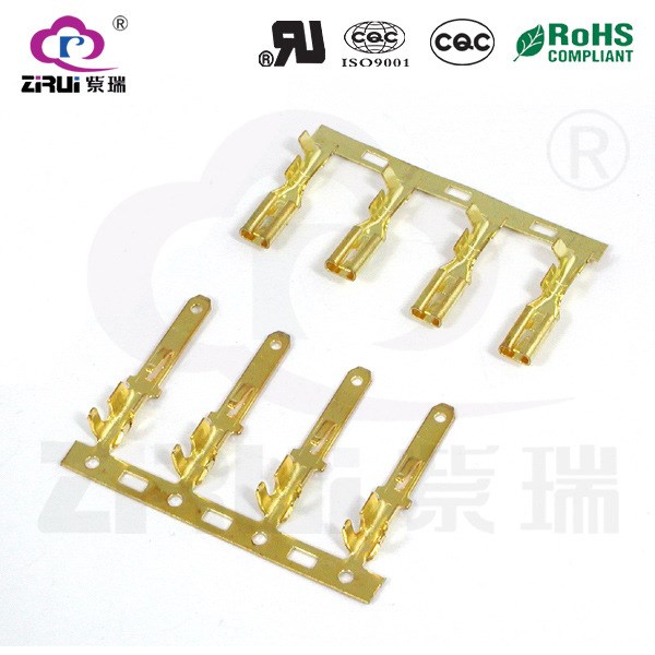 溫州紫瑞電子供應(yīng)量汽車黃銅2.8插片環(huán)保，SGS.CQC，可定