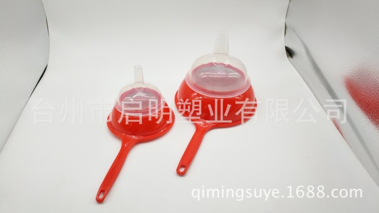 工廠直銷二合一長柄塑料過濾漏斗外貿塑料篩豆漿過濾網塑料篩