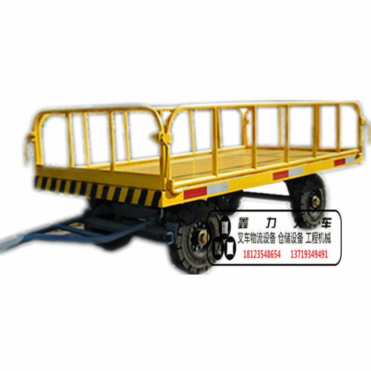 工廠定做1-10噸牽引平板拖車 叉車牽引平板拖車