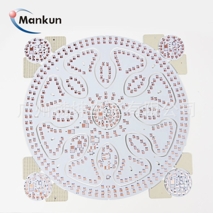 双色LED吸顶灯车轮形单面铝基板印刷线路板LED灯PCB电路板定制