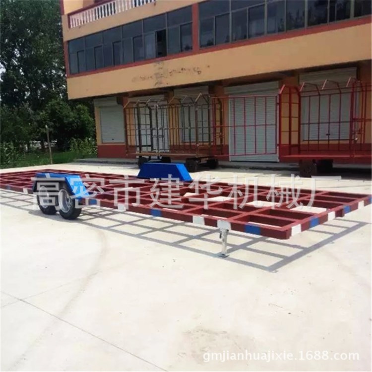 牽引桿掛車 山東廠家直銷房車托盤 4m*2m牽引拖車底盤 廠家直銷