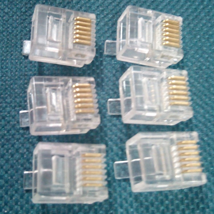 廠家供應(yīng)電話6P6C高性能水晶頭 6芯電活水晶頭批發(fā)  水晶頭