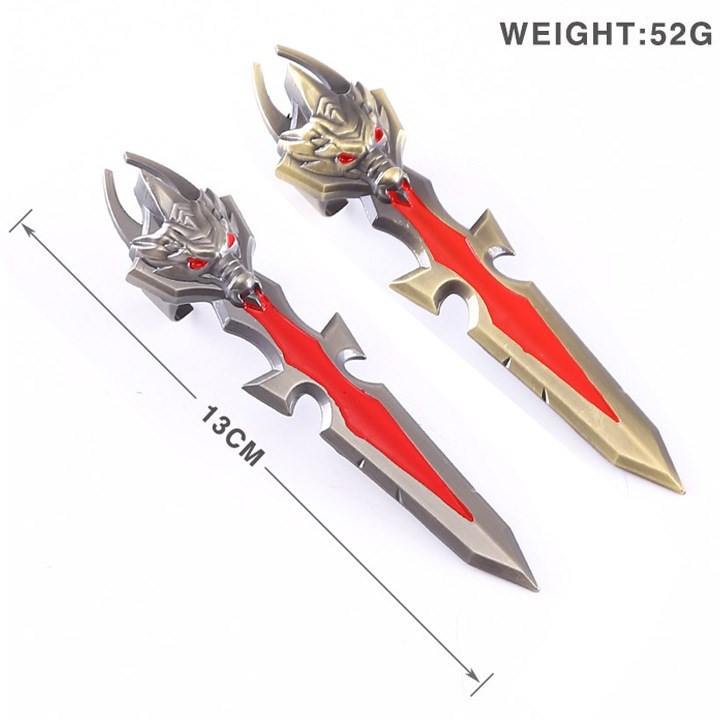 lol英雄聯(lián)盟武器模型 噬血龍頭指套 槍色古銅色 兵器 鑰匙扣