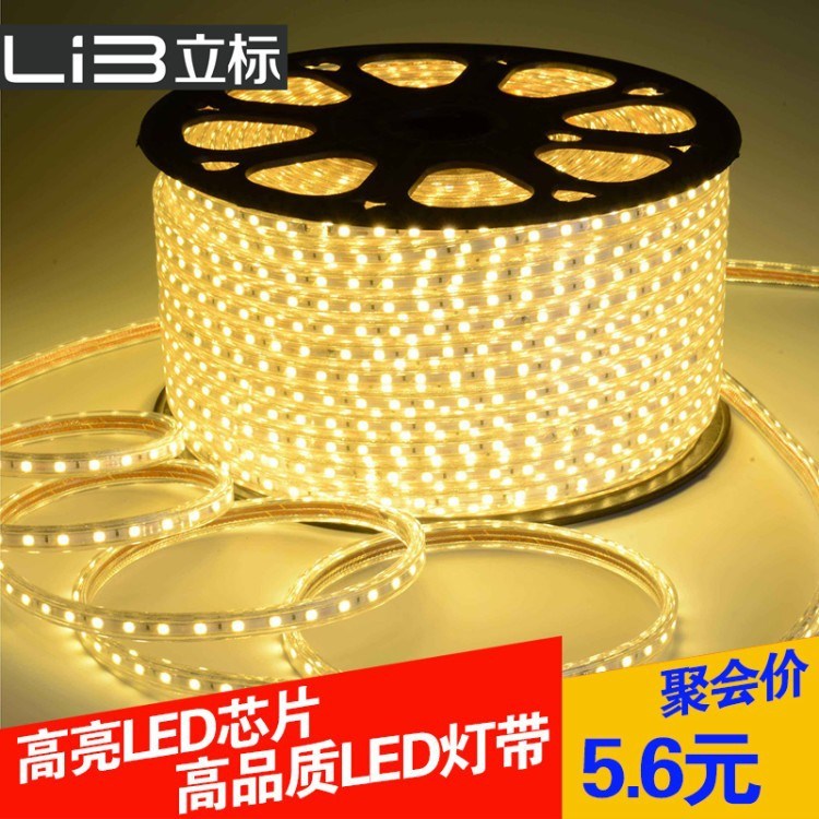 180珠12mm板斜三排2835白富美土豪金工程款戶外防水軟燈條工廠價