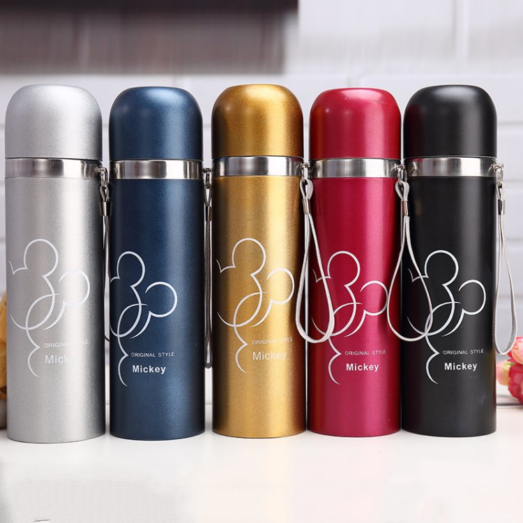 創意卡通學生子彈頭水杯帶蓋戶外運動車載保溫杯廣告禮品杯