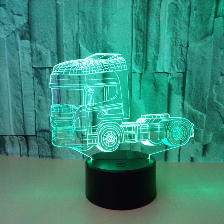 新款創(chuàng)意卡車3D立體視覺觸摸小夜燈 亞克力USB 3D小臺燈
