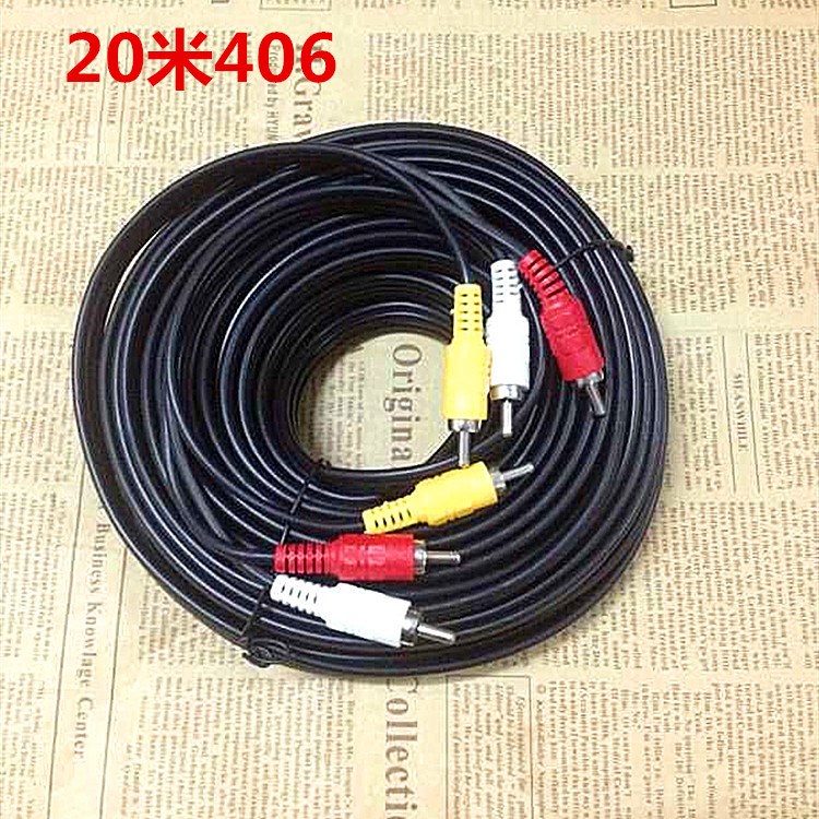 【廠家供應(yīng)】 音視頻線 AV線 電視線 6頭線 3RCA對3RCA 20米銅線