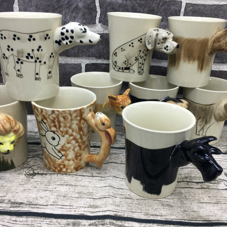 創意3D立體馬克杯卡通手繪杯子陶瓷牛奶杯咖啡杯簡約水杯情侶辦公