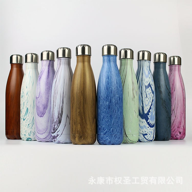 潮牌swell木紋可樂瓶保溫杯保齡球運(yùn)動水壺外貿(mào)304不銹鋼禮品定制
