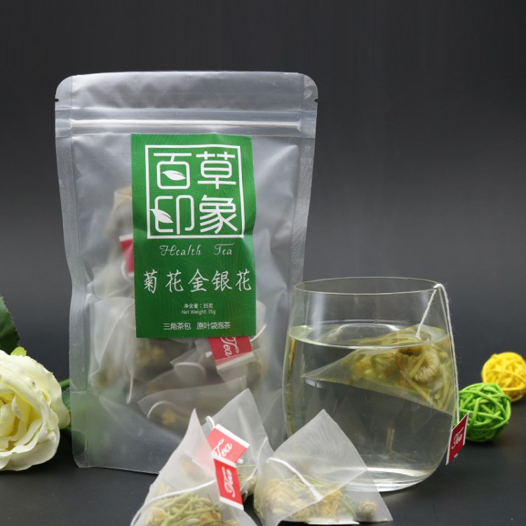 菊花金銀花茶三角袋泡茶袋裝oem代加工養(yǎng)生茶花茶保健茶茶葉酒店