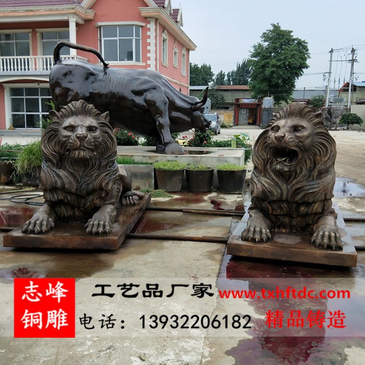 動(dòng)物銅雕 銅獅子 爬獅 京獅 奔跑獅 造型各異的銅獅子鎮(zhèn)宅廠