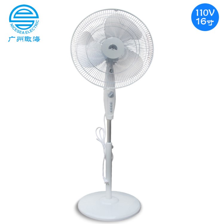 出口外貿(mào)110V60HZ電風(fēng)扇16寸落地扇家用靜音立式機(jī)械搖頭電風(fēng)扇