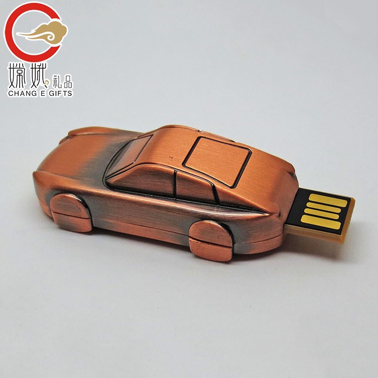 跨境批發(fā)新款金屬小汽車U盤 創(chuàng)意定制商務(wù)廣告禮品8g車載U盤