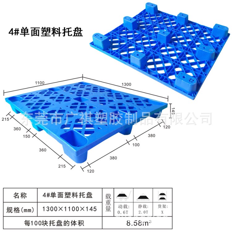 东莞厂家直销厂库托盘 叉车托盘PVC蓝色塑料卡板物流托盘现货