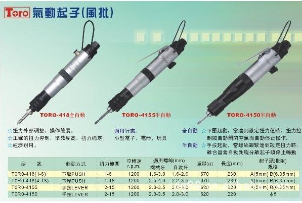 彎頭型TORO-4150CL 臺(tái)灣翔勇TORO氣動(dòng)起子風(fēng)批螺絲刀90度彎頭型