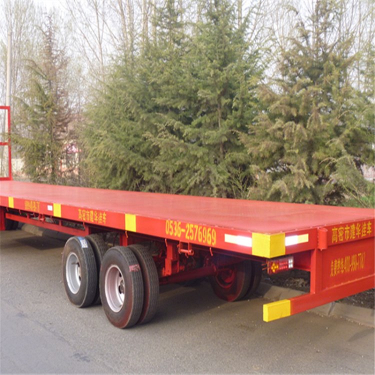 大型機械平板拖車 廠家生茶平板牽引掛車 稱重30噸廂式掛車