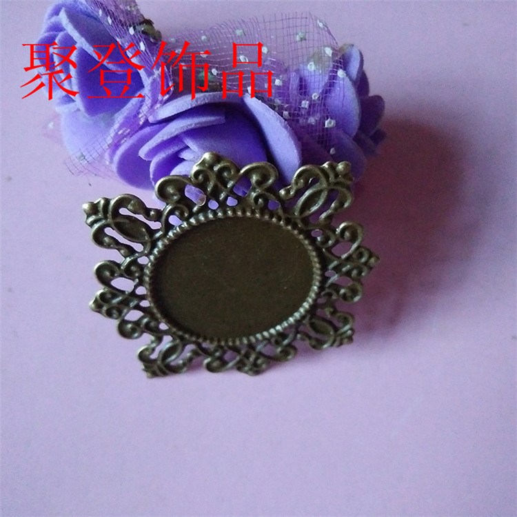 DIY飾品配件 金屬鏡片 亞克力貼 43mm 沖壓鐵花片 皇冠 工藝品