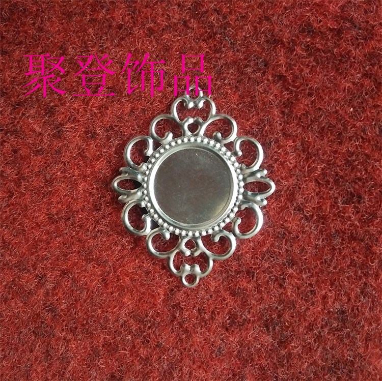 DIY 發簪 發飾 手工制作 41*52 橢圓鏡片 沖壓鐵花片飾品配件