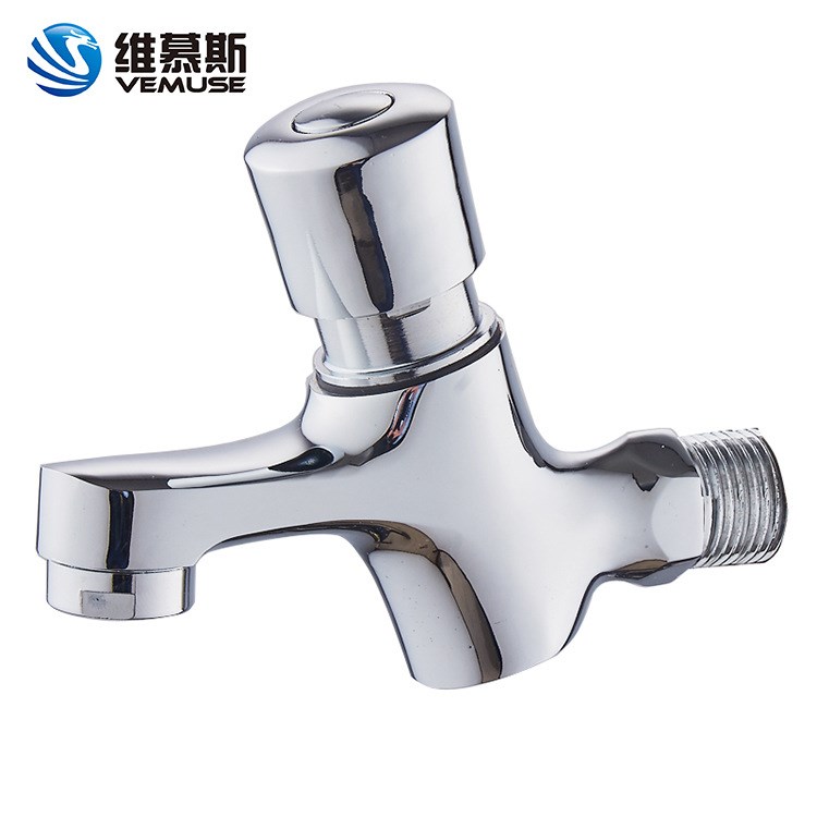 入墻式延時(shí)水龍頭銅單冷面盆龍頭 手按鍵按壓式臺(tái)盆龍洗手盆龍頭