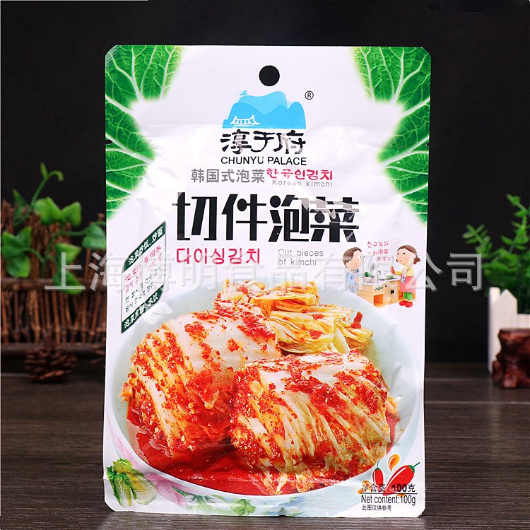 批發(fā)韓國泡菜淳于府切件泡菜100g 韓式辣白菜下飯菜喝粥咸菜小菜