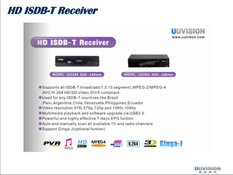 ISDB-T 电视机顶盒出口巴西   UUVISION