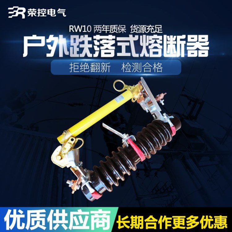 榮控戶外高壓10KV跌落式熔斷器RW10-10F/100A帶滅弧罩陶瓷熔斷器