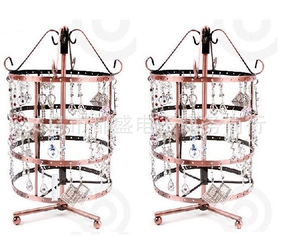 古銅色 鐵鍍銅 圓形耳釘耳環(huán)展示架 可旋轉(zhuǎn)的展示架 首飾架