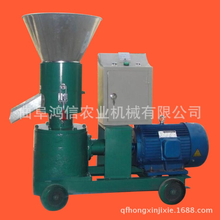 玉米秸稈鋸末環模平模家用小型顆粒機 電動多功能飼料顆粒機