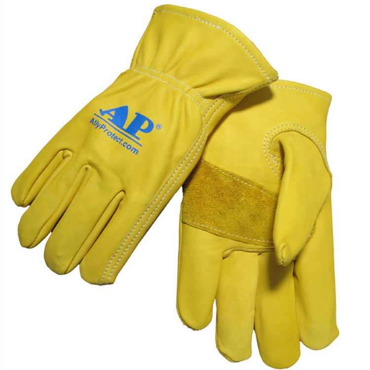 友盟AP-2700淡黃牛青皮手套 柔軟 抗油耐磨隔熱焊接手套