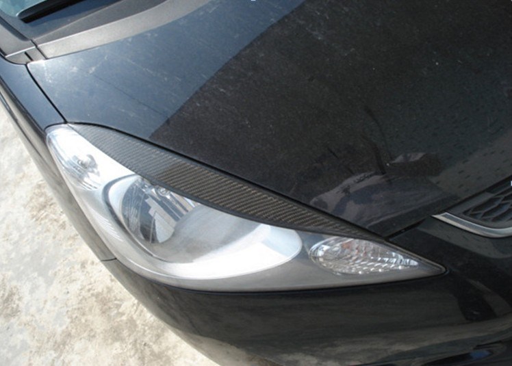 專用于本田09款飛度碳纖維燈眉眼眉碳纖維燈眉大燈裝飾條改裝