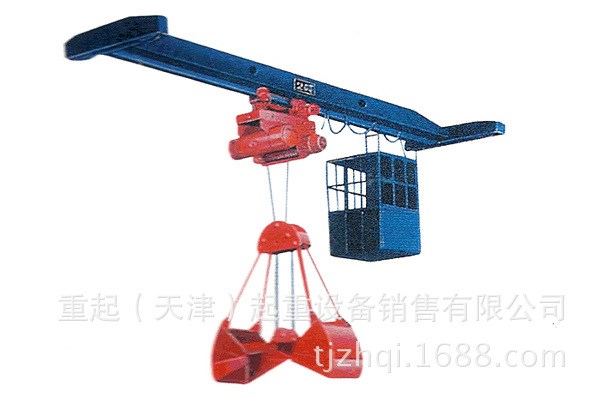 天津天車廠家，抓斗起重機(jī)，起重設(shè)備單梁起重機(jī)，單梁行車抓斗