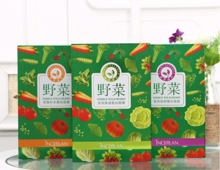 韵姿兰野菜系列补水保湿焕颜面膜 天然野菜提取物 超薄蚕丝面膜贴