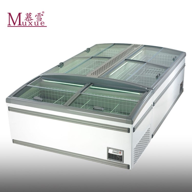 直冷無霜組合島柜速凍超市臥式保鮮冰柜商用冷凍冷藏丸餃子展示柜