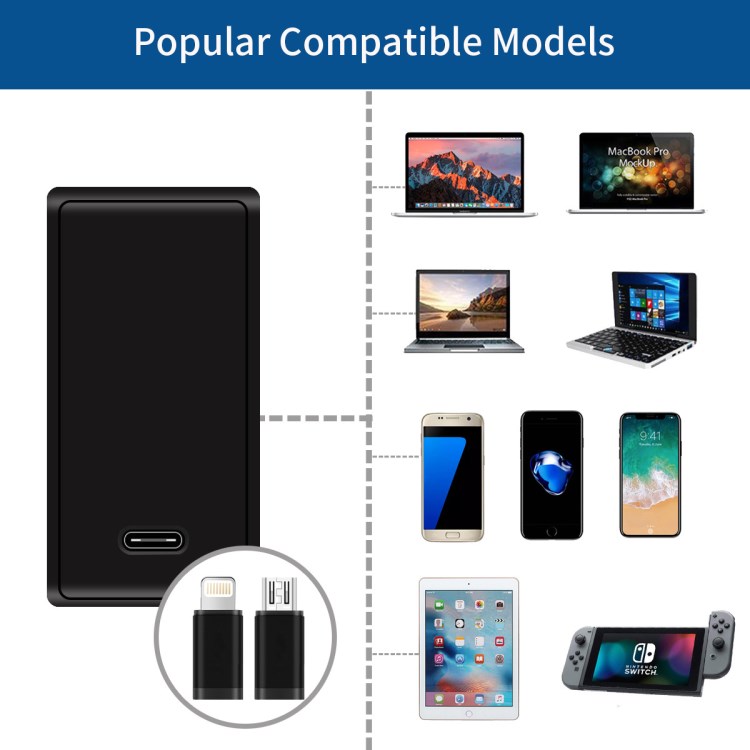 USB C 45W PD+QC 快充 筆記本電腦適配器 Macbook手提電腦充電器