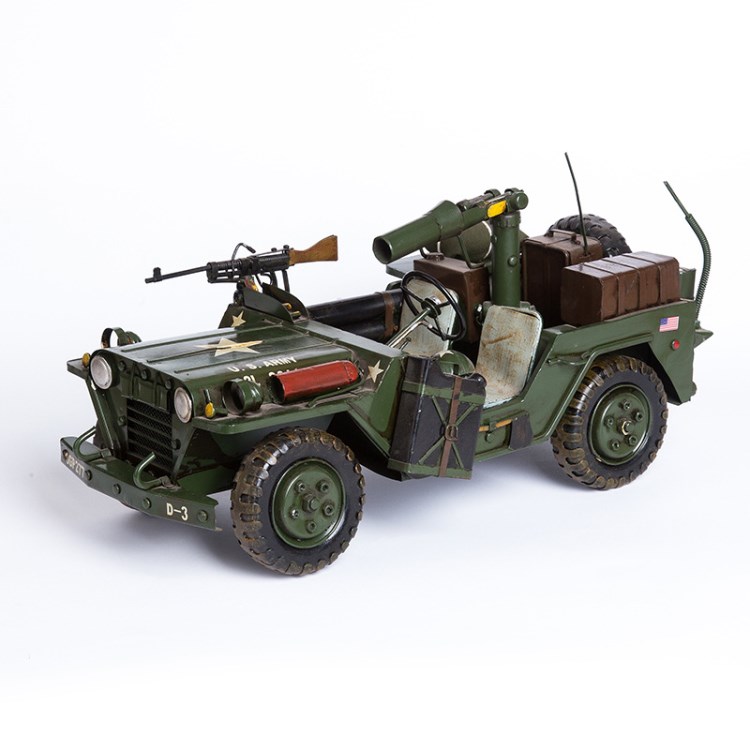 復古鐵藝酒吧家居軟裝懷舊軍車模型工藝品擺件櫥窗陳列擺設