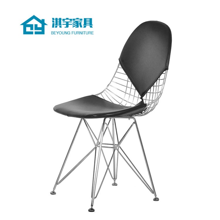 廠家直銷eames wire chair伊姆斯餐椅 現(xiàn)代簡約簍空鐵藝餐廳椅子