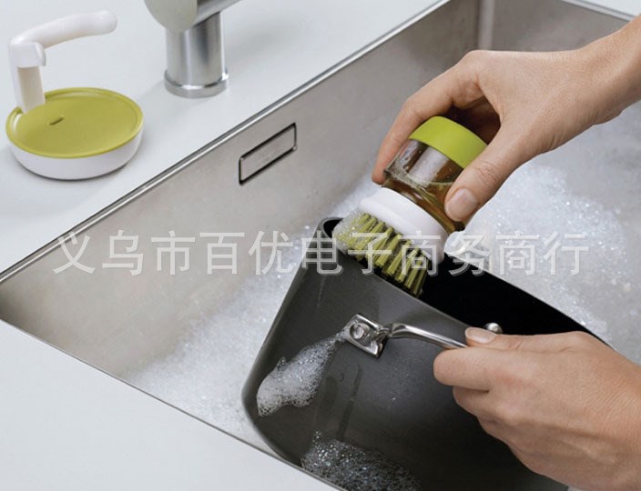 壓液洗鍋刷 洗碗洗杯刷 廚房清潔工具 便利清潔刷