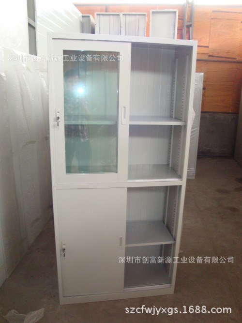 深圳文件柜生產(chǎn)廠家 辦公鐵皮文件柜 玻璃移門文件柜 A4文件柜圖