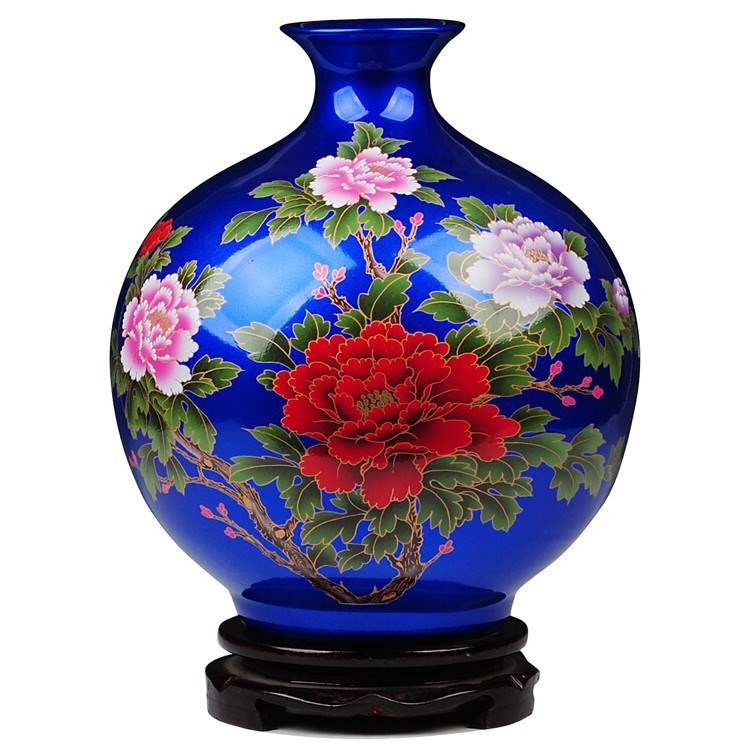 陶瓷水晶石榴瓶景德鎮(zhèn)陶瓷花瓶插花工藝品居家擺件裝飾花瓶定logo