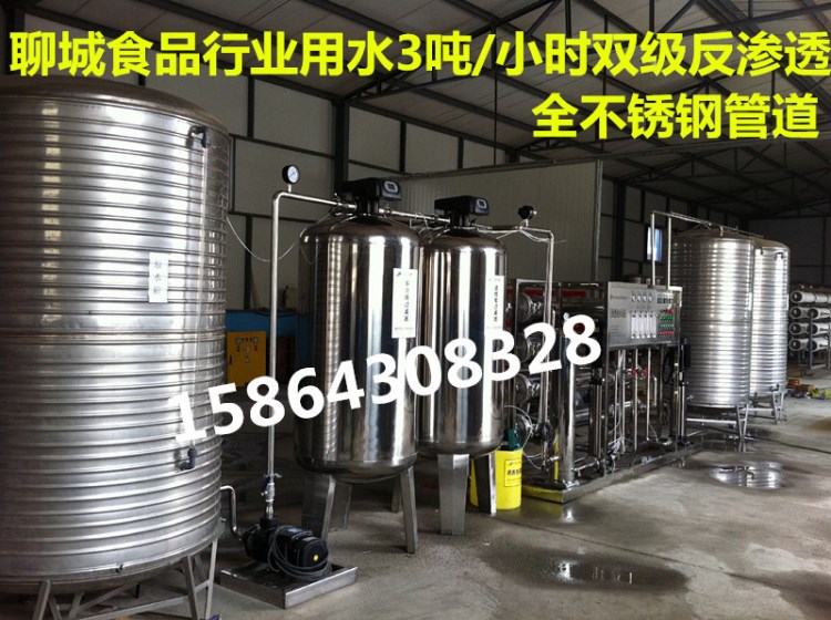 3T/h凈水處理設(shè)備 雙級(jí)RO不銹鋼管道水處理系統(tǒng) 工業(yè)凈水器