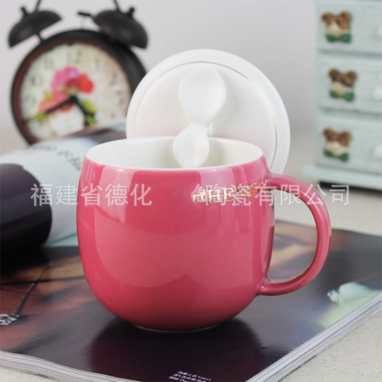 富盈陶瓷創意時尚個人養生水杯子過濾式陶瓷辦公蘋果杯圣誕節禮品