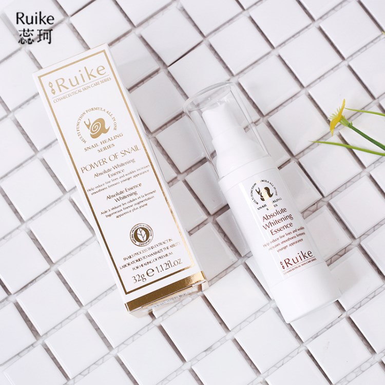批发瑞士ruike蕊珂蜗牛原液雪白金精华液32g 提亮肤色 去细纹