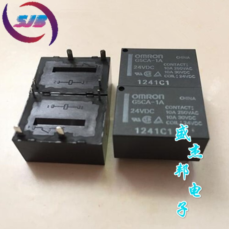 G5CA-1A-24VDC DC24V 4腳10A PCB繼電器歐姆龍?jiān)b實(shí)物拍攝