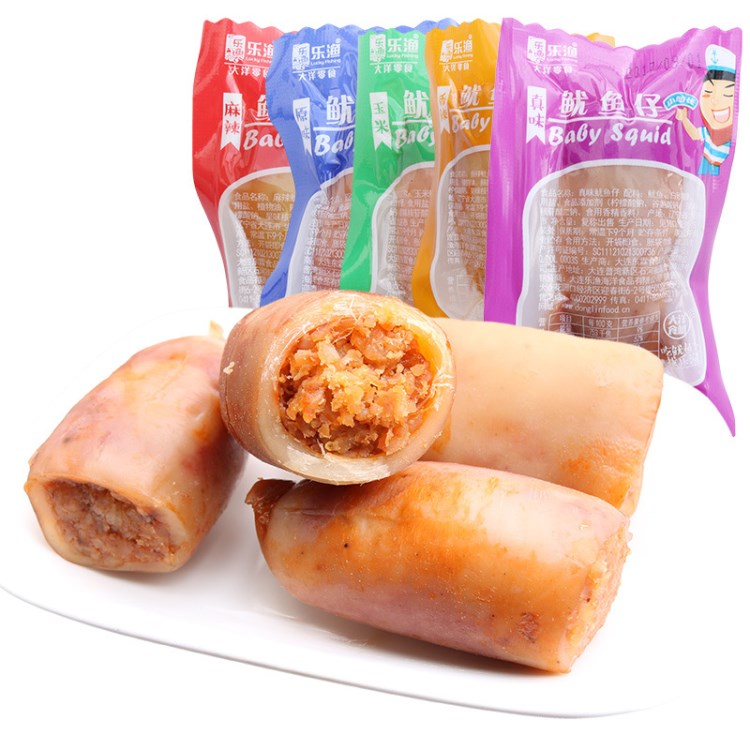 樂漁帶籽魷魚仔 大連特產即食海鮮香辣多口味零食5斤一袋