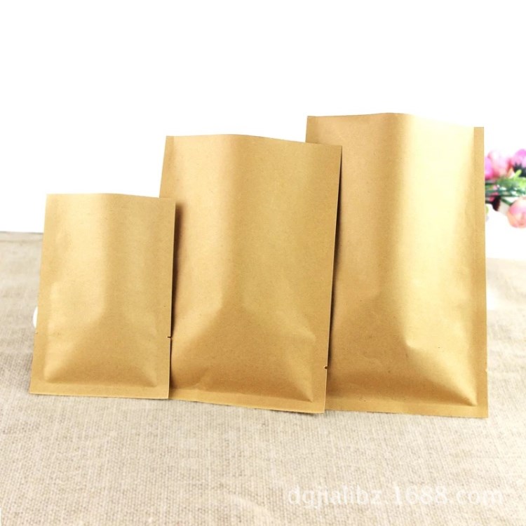 平口牛皮紙6*9食品袋包裝袋內鍍鋁零食袋堅果瓜子茶葉袋 100只